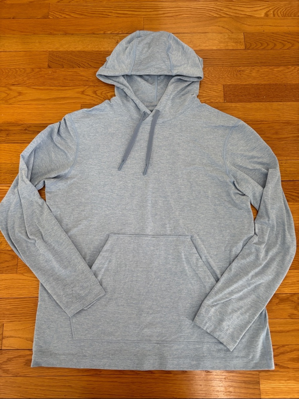 Men’s Lululemon Soft Jersey Hoodie Pullover Shirt Heathered Blue Size Large - Picture 3 of 8